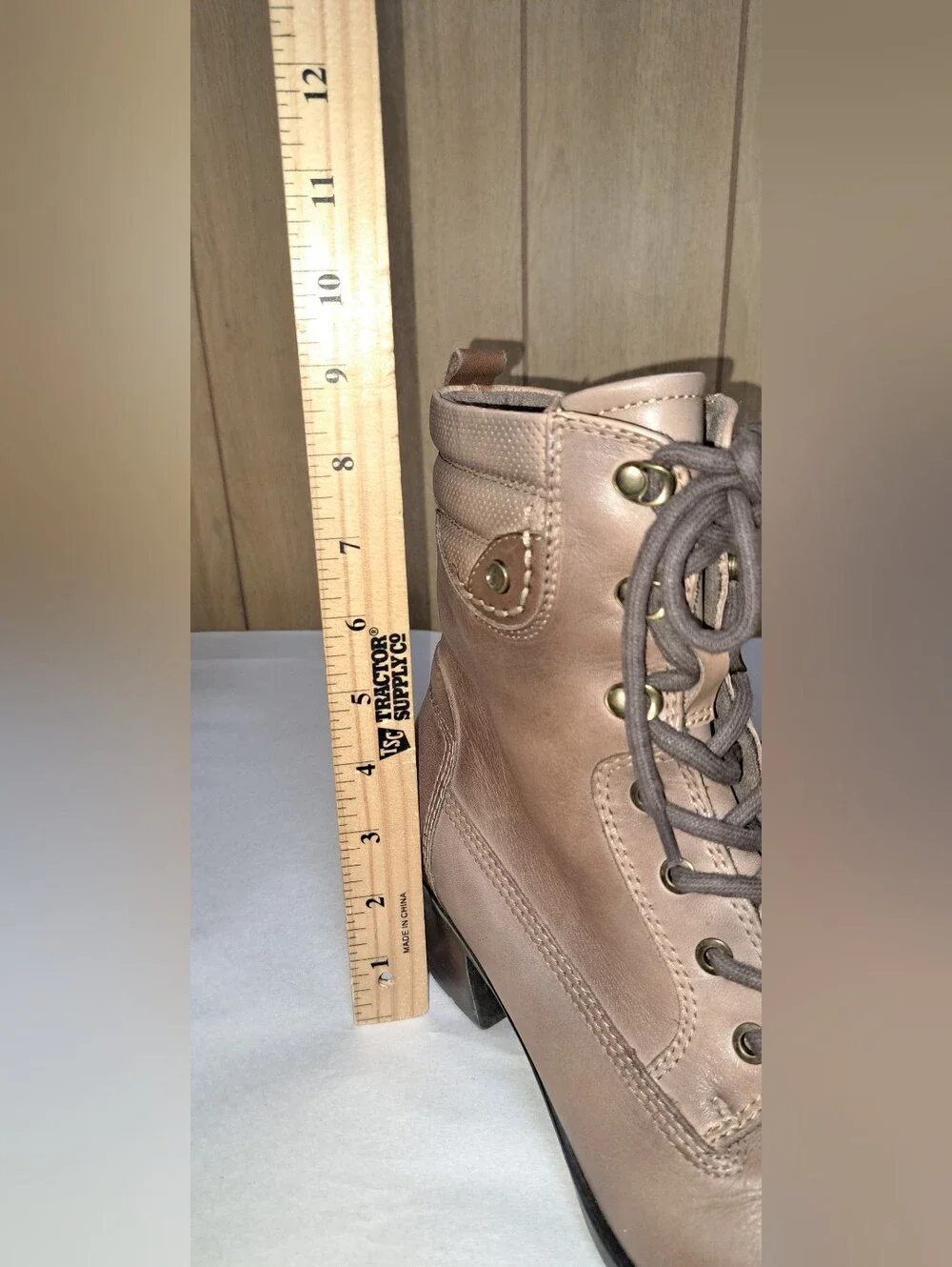 Earth Shoes Denali Anchor Lace Up Side Zip Heel Boots Walnut Brown Size 11 M